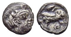GREEK COINS GREEK COINS ATTICA ATHEN. AR-Obol, 454/404 v. Chr.; 0,64 g. Athenakopf r. mit attischem Helm//In Incusum: Eule r., dahinter Olivenzweig. SNG München 77ff. Leicht korrodiert, sehr schön Ari