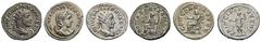 ROMAN COINS MÜNZEN DER RÖMISCHEN KAISERZEIT Philippus I., 244-249. AR-Antoninian, 248, Rom; a) Philippus I. Arabs: 4,34 g. Drapierte Büste r. mit Strahlenbinde//Roma sitzt l. auf Waffen mit Victoria u