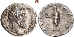 RÖMISCHE MÜNZEN MÜNZEN DER RÖMISCHEN KAISERZEIT. Didius Julianus, 193. AR-Denar, Rom; 2,99 g. Kopf r. mit Lorbeerkranz//Kaiser steht l. mit Globus und Schriftrolle. BMC 8; Coh. 15; RIC 3 a. R Feine Tö