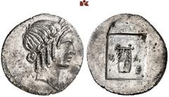 RÖMISCHE MÜNZEN AUS DER SAMMLUNG DR. GUY SYLVAIN PAUL BASTIN MÜNZEN DER RÖMISCHEN KAISERZEIT. Augustus, 30 v.-14 n. Chr. AR-Hemidrachme, 27/20 v. Chr., Masikytes (Lycia); 1,79 g. Apollokopf r. mit Lor