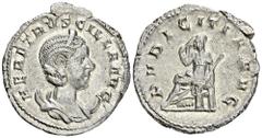 ROMAN COINS ROMAN COINS MÜNZEN DER RÖMISCHEN KAISERZEIT Traianus Decius, 249-251 für Herennia Etruscilla. AR-Antoninian, Rom; 3,93 g. Drapierte Büste r. auf Mondsichel//Pudicitia sitzt l. mit Zepter u