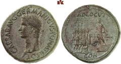 RÖMISCHE, BYZANTINISCHE & ORIENTALISCHE MÜNZEN RÖMISCHE MÜNZEN. MÜNZEN DER RÖMISCHEN KAISERZEIT. Gaius Caligula, 37-41 Æ-Sesterz, 37/38, Rom; 30,44 g. CAESAR AVG GERMANICVS PON M TR POT (sic!) Kopf l.