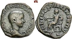 ROMAN COINS ROMAN COINS MÜNZEN DER RÖMISCHEN KAISERZEIT Traianus Decius, 249-251 für Hostilianus. Æ-Sesterz, 251, Rom; 18,26 g. Drapierte Büste r.//Apollo sitzt l. mit Zweig und Lyra. Coh. 31; RIC 215