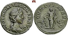 ROMAN COINS ROMAN COINS MÜNZEN DER RÖMISCHEN KAISERZEIT Traianus Decius, 249-251 für Herennia Etruscilla. Æ-As, Rom; 10,58 g. Drapierte Büste r. mit Diadem//Fecunditas steht l. mit Füllhorn und hält d