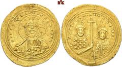 BYZANTINE COINS BYZANTINE COINS BYZANZ Basilius II., 976-1025 und Constantinus VIII. AV-Histamenon, 1005/1025, Constantinopolis; 4,37 g. Büste Christi v. v.//Beider Büsten v. v. mit Kreuz. DOC 6 a; Se