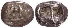 GREEK COINS LYDIA Kroisos, 561-546 v. Chr. AR-Stater, Sardeis; 10,52 g. Löwen- und Stierprotome einander gegenüber//Zwei Incusa. SNG v. Aulock 2873. Herrliche Patina, schön Exemplar der Auktion Kreß 1