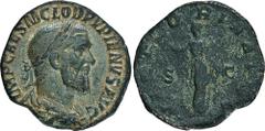 ROMAN COINS MÜNZEN DER RÖMISCHEN KAISERZEIT Pupienus, 238. Æ-Sesterz, Rom; 14,86 g. Drapierte Büste r. mit Lorbeerkranz//Victoria steht l. mit Kranz und Palmzweig. BMC 58; Coh. 38; RIC 23 a. Revers le
