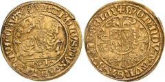 EUROPEAN COINS AND MEDALS THE NETHERLANDS GELDERN Herzogtum. Karl von Egmond, 1492-1538. Goldgulden (Florin d'or) o. J., Nijmegen. Reitergoldgulden. 3,20 g. Delm. 620; Fb. 68. GOLD. Kl. Schrötlingsriß