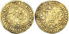 EUROPEAN COINS AND MEDALS THE NETHERLANDS GELDERN Herzogtum. Karl von Egmond, 1492-1538. Goldgulden (Florin d'or) o. J., Nijmegen. Reitergoldgulden. 3,19 g. Delm. 620; Fb. 68. GOLD. Leichte Bearbeitun