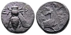 Greek Ionia, Ephesos, circa 360-350 BC. AR Tetradrachm (21mm, 13,99g.). Timolas as magistrate. Bee, Ε-Φ across fields. Rev. Forepart of stag right, head left; palm tree to left, ΤΙΜΟΛΑΣ . to right. cf