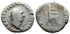 Roman Imperial Vitellius, 69 AD. AR Denarius (17 mm, 3,00 g.). Rome, struck late April- 20 December 69 AD. A VITELLIVS GERM IMP AVG TR P Laureate head of Vitellius to right. Rev. PONT MAXIM Vesta seat