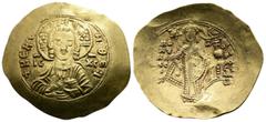 Byzantine Empire Manuel I Comnenus. 1143-1180. Gold Hyperpyron (29,8 mm, 4.32 g.). Constantinople mint. Struck 1143-circa 1152. KE RO-HΘEI / IC - XC Facing bust of Christ Pantokrator holding scroll; n
