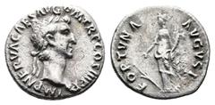 Roman Imperial Nerva, 96-98. AR Denarius (16.7 mm, 3.01 g.). Rome, AD 97. IMP NERVA CAES AVG PM TR P COS III P P, laureate head of Nerva to right. Rev. FORTVNA AVGVST, Fortuna standing left, holding r