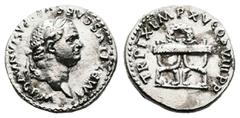Roman Imperial Titus, AD 79 – 81. AR Denarius (17.8 mm, 2.94 g.). Rome mint, AD 1 January – 30 June 80. IMP TITVS CAES VESPASIAN AVG PM, laureate head of Titus to left. Rev. TR P IX IMP XV COS VIII PP