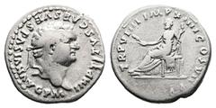 Roman Imperial Titus, AD 79 – 81. AR Denarius (18.4 mm, 3.12 g.). Rome mint, AD 79. IMP TITVS CAES VESPASIAN AVG PM, laureate head of Titus to right. Rev. TR P VIIII IMP XIIII COS VII PP, Ceres seated