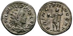 Münzen Antike Philippus Arabs 244 - 249 n. Chr. Römische Kaiserzeit (nach RIC geordnet). Antoninian, 244 - 246 n. Chr.. für Philipp II. Rom 3,65g RIC IV Philip I 218