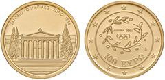 Münzen Ausland Republik 1973 - heute Griechenland. 100 Euro, 2004. Olympischen Sommerspiele in Athen. Zappeion 10,20g KM 201, Friedb. 40 PP