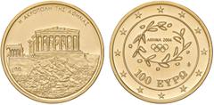 Münzen Ausland Republik 1973 - heute Griechenland. 100 Euro, 2004. Olympische Spiele Athen - Knossos 10,15g KM 204, Friedb. 41 PP
