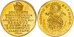 House of Habsburg | RDR Joseph II, House of Habsburg Gold Token 1764 (3/4 Ducat). Coronation of roman king in Frankfurt am Main Rare! Joseph II., RDR Goldjeton 1764 (3/4 Dukat). Krönung zum römischen 