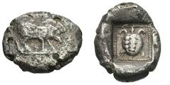 Lycia. Uncertain Mint. c. 500-460 BC. Stater, 8.79g. (h). Obv: Boar walking to right. Rx: Tortoise in square dotted border, within incuse square. Rosen Coll. 700. SNG Cop. Suppl. 386. SNG von Aulock 4