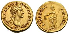 Nerva. 96-98 AD. Aureus, 7.37g. (h). Rome, 96 AD. Obv: IMP NERVA CAES AVG - P M TR P COS II P P Head laureate right. Rx: LIBERTAS - PVBLICA Libertas standing left holding cap and scepter. BM 16. Calic