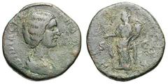Didia Clara. Daughter of Didius Julianus. . Sestertius, 21.64g. (h). Rome. Obv: DIDIA CLA - RA AVG Bust draped right. Rx: HI[LAR - TEMP]OR S - C Hilaritas standing left holding long palm and cornucopi