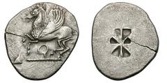 Corinthia. Corinth. c. 550-540 BC. Stater, 8.24g. (h). Obv: Q Winged Pegasos departing left. Rx: Incuse punch consisting of six triangles. Apparently unrecorded reverse incuse punch. Only the third re