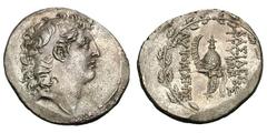 Seleucid Kingdom. Tryphon. 142-138 BC. Tetradrachm, 16.48g. (h). Uncertain Mint 99, probably in North SyriaObv: Diademed head of Tryphon right. Fillet border. Rx: ΒΑΣΙΛΕΩΣ ΤΡΥΦΩΝΟΣ ΑΥΤΟΚΡΑΤΟΡΟΣ Spiked