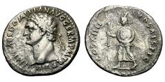 Domitian. 81-96 AD. Denarius, 2.96g. (h). Rome, 88/9 AD. Obv: IMP CAES DOMITIAN AVG GERM P M TR P VIII (clockwise) Head laureate left. Rx: COS XIIII - LVD SAEC FEC Herald walking left, wearing feather
