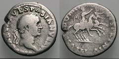 Lot of Five Denarii of Vespasian. (h). . Four of Rome, with reverses Titus and Domitian on horseback, Titus and Domitian seated, Fortuna Redux standing, and radiate figure on rostral column; the fifth