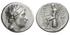 Seleucid Kingdom, Antiochus Hierax. 242(?)-227 BC. Tetradrachm, 16.77g. (h). Eastern Cilicia, 227 BC. Obv: Diademed and draped bust of king right. Border of dots. Rx: ΒΑΣΙΛΕΩΣ ΑΝΤΙΟΧΟΥ Apollo sitting 