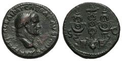 Galba. 68-69 AD. As, 10.87. (h). Rome. Obv: SER SVLPI [G]ALBA IMP CAESAR AVG P M TR P Head laureate right. Rx: S - C across field, Three standards set on prows, the middle one topped by a legionary ea