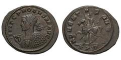 Probus. 276-282 AD. Antoninianus, 3.89. (h). Siscia. Obv: IMP C PROBVS P F AVG Bust radiate, cuirassed left, seen from front, right hand holding spear over shoulder, shield covering left shoulder and 