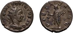 Hostilian as Augustus. 251 AD. Antoninianus, 4.74g (4h). Rome, . Obv: IMP C MES QVINTVS AVG Bust radiate, draped, cuirassed right. Rx: PIETA - S AVGG Mercury standing left holding purse and caduceus. 