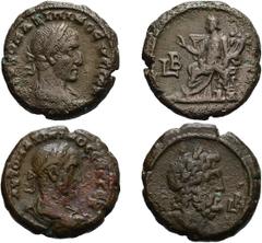Lot of four billon tetradrachms of Maximinus I, including one ex Dattari. (1) Year 2 = 235/6 AD, 13.64g. Laureate, draped, cuirassed bust right / Homonoia seated left, half raising right hand and hold