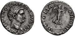 Roman Empire Otho. 69 AD. Denarius, 3.20g (7h). Rome. Obv: IMP M OTHO CAESAR AVG TR P Head bare right. Rx: VICTORIA - OTHONIS Victory advancing right holding wreath and palm. BM 22, pl. 60.12 (same re