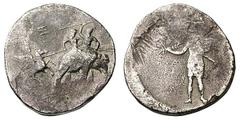 BABLYONIA. Alexander III, the Great. (336-323 BC). Silver decadrachm or 5 shekels (38.84 gm). , Taxla Mint, c. 327 BC. Alexander on Bucephalus right, lancing at a mahout and his master on Indian eleph