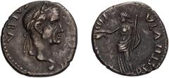 Roman Empire Galba. Denarius. 68-69 AD. Denarius, 3.50g (5h). Tarraco. Obv: GALBA - IM[PERATOR] Head laureate right on globe. Rx: LIB - [ERTAS] - RESTITVTA Libertas standing left, apparently emptying 