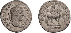 Roman Empire Caracalla. Denarius. 198-217 AD. Denarius, 3.64g (7h). Rome, 208 AD. Obv: ANTONINVS - PIVS AVG Head laureate right. Rx: PROF in exergue, PONTIF TR P XI COS III around, Caracalla, laureate