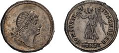 Roman Empire Constantius II as Caesar. Siliqua. 324-337 AD. Siliqua, 2.98g (6h). Constantinople, c. 336 AD. Obv: No legend, Head right looking upward, wearing plain diadem. Rx: CONSTAN - T - IVS CAESA