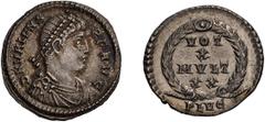 Roman Empire Julian II. Siliqua. 360-363 AD. Siliqua, 2.18g (7h). Lugdunum. Obv: FL CL IVLIA - NVS PP AVG Pearl-diademed, draped, cuirassed bust right, seen from front. Rx: VOT / X / MVLT / XX in wrea