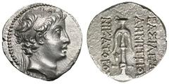 SELEUCID KINGDOM. Demetrius II Nicator. (first reign, 145-138 BC). Silver drachm (4.21 gm). , Probably Seleucia in Pieria. Diademed head of Demetrius II right / ΒΑΣΙΛΕΩ[Σ] ΔΗΜΗΤΡΙΟΥ ΝΙΚΑΤΟΡΟΣ, anchor,
