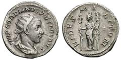 Gordian III, Lot of 4 antoniniani, Antioch mint, second series. (238-244 AD). . IMP GORDIANVS PIVS FEL AVG, bust radiate, draped, cuirassed right / FIDES MILITVM, Fides standing left, wearing crown of