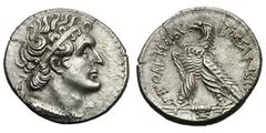 Ptolemaic Kingdom. Second sole reign of Ptolemy VI. (164/3-145 BC). Silver didrachm (7.03 gm). Probably Cypriot mint, ca. 156/5 BC. Diademed head of Ptolemy I right, aegis tied around neck / ΠΤΟΛΕΜΑΙΟ