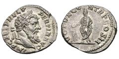 Pertinax. 193 AD. Denarius, 3.36g. Rome. Obv: IMP CAES P HELV - PERTIN AVG Head laureate right. Rx: VOT DECE - N TR P COS II Pertinax, togate and veiled, sacrificing left from patera over tripod altar