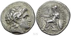 Greek Coins KINGS OF KABYLE. Skostokos I (Circa 285/1-273/2). Tetradrachm. Uncertain mint, struck in the name of Lysimachos. Obv: Diademed head of the deified Alexander right, with horn of Ammon. Rev: