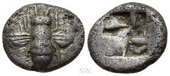 Greek Coins IONIA. Ephesos. Hemidrachm - 1/6 Stater (Circa 550-500 BC). Obv: Bee. Rev: Quadripartite incuse square. SNG Kayhan I -; Karwiese Series III, 21-2. Condition: Very fine. Weight: 1.42 g. Dia