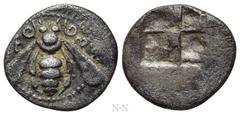Greek Coins IONIA. Ephesos. Diobol (Circa 500-420 BC). Obv: E - Φ. Bee. Rev: Quadripartite incuse square. Karwiese Series VI, 2A; SNG Kayhan 124. Condition: Very fine. Weight: 1.00 g. Diameter: 12 mm.