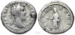 Roman Imperial Coins DIDIUS JULIANUS (193). Denarius. Rome. Obv: IMP CAES M DID IVLIAN AVG. Laureate head right. Rev: RECTOR ORBIS. Didius Julianus standing left, holding globe and volumen. RIC 3. Con