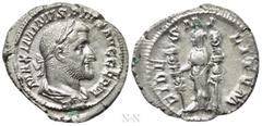 Roman Imperial Coins MAXIMINUS THRAX (235-238). Denarius. Rome. Obv: MAXIMINVS PIVS AVG GERM. Laureate, draped and cuirassed bust right. Rev: FIDES MILITVM. Fides standing left, holding signum in each